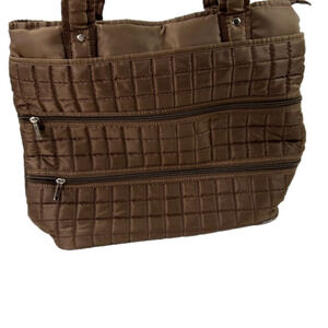 Lug "Taxicab Tote" Quilted Travel Bag in Mocha Brown